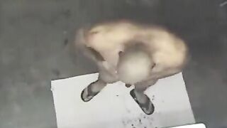 Nude man in the shower, hidden camera captures the scene