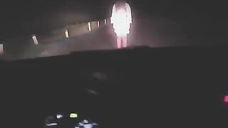 A sexy woman was exercising outdoors when a strange encounter occurred