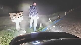 A sexy woman was exercising outdoors when a strange encounter occurred