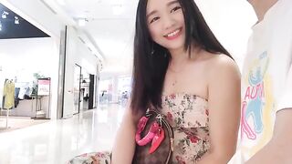 An appetizing Asian girl seduces passersby to fuck her at home