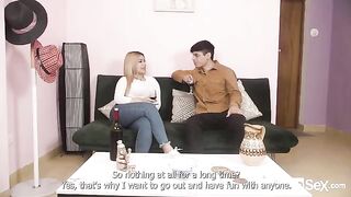 Juicy Latina Blanca gets her boobs covered with a cum shot