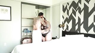A cheating wife gets fucked by a hotel guest in the bathroom