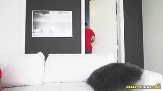 A man roughly fucked a beautiful woman in the shower, she did not mind
