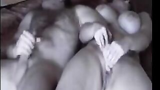 A fat woman has sex while a camera captures it all