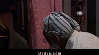 Older guy punished his granddaughter for cheating