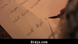 Older guy punished his granddaughter for cheating