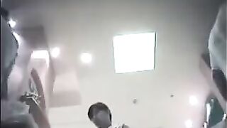 The camera is hidden at the checkout in the shop and it shoots up the skirts of girls