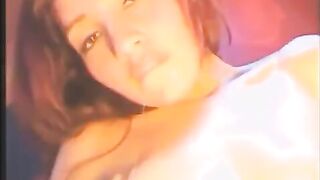 The girl has sex with a vibrator in all holes, including anal