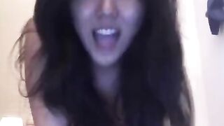 The Asian beauty knows what she wants and does it herself