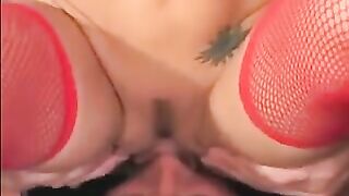 Chick in linen stockings sat on her face with appetite