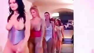 Gangbang with a beautiful woman who has big natural tits and beauty