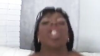 A black beauty gets a white guy’s dick sucked with her mouth