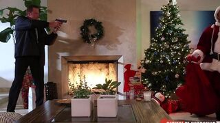 Santa Claus fucked in a pantyhose stocking