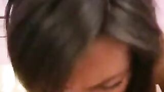 A cute Russian girl is gently sitting on a guy’s cock, no condom