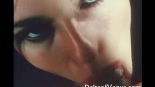 A sperm lover gets a vintage blowjob in an FFM scene
