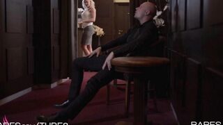 A cute blonde girl demonstrates her professional skills in this hot video