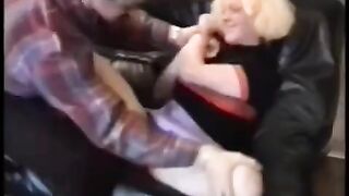 Biker chick gets her pussy destroyed by a huge dick