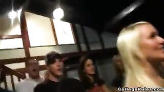 The chicks get a little tipsy at the party and start getting it on