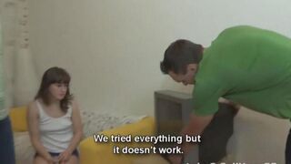 Guy fucked his step-sister on the couch and came inside her