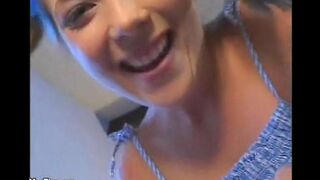 The minigrant babysitter with natural small tits was fucked by a man