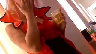 Student party continues on Halloween, turning into a group orgy