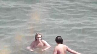 Bathing in the sea without any clothes is very exciting