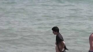 Bathing in the sea without any clothes is very exciting