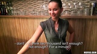 The pretty bartender agreed to have sex with a man who was very nice to her