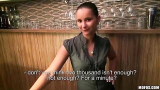 The pretty bartender agreed to have sex with a man who was very nice to her
