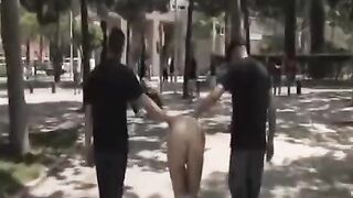 Group sex in the public area with young and sexy participants