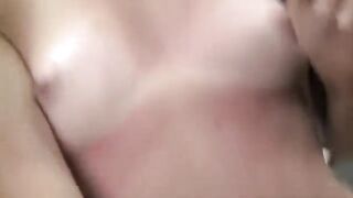A young brunette girl is having her first anal casting experience
