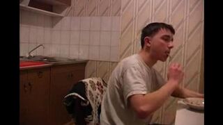 A hot mom gets fucked in the kitchen, it's really exciting!