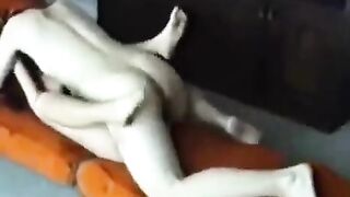 The couple fucked at home without hiding anything