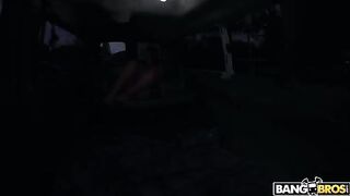 Big-breasted brunette adult actress Piceper finds a new lover in the car