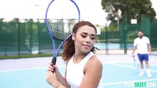 She was practicing with a guy and she got up close and personal