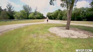 A fun day in the park with a girl