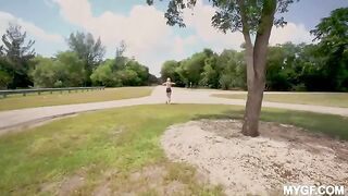 A fun day in the park with a girl