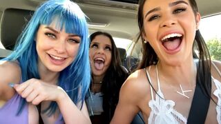 Two girls are having a little fun together in this video