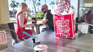 A holiday treat for the husband as a dare from her friend