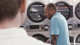 I was doing laundry when my neighbor caught me, and things got steamy