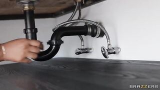 A sexy girl called the plumber to clean the pipes