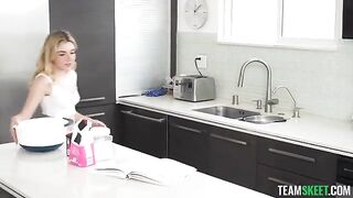 Skinny 18 y.o. girl gets fucked hard and takes a cum shot, just like in her wildest fantasies