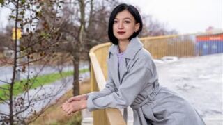 A quiet little brunette, who got fucked on the streets of Russia
