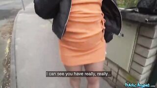 An Italian brunette girl lost something important on the street
