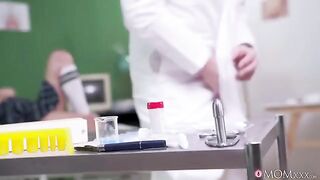 A hot nurse cures the doctor of his problems with a strong dick