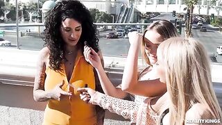 Girls have fun and play strip cards for each other