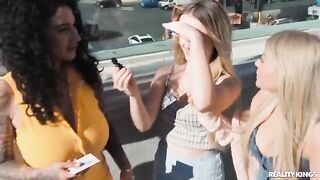 Girls have fun and play strip cards for each other