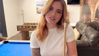 Cheating redhead gets fucked after playing pool