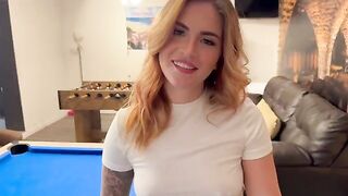 Cheating redhead gets fucked after playing pool
