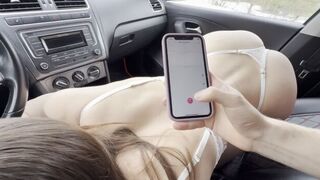 A girl has sex in the car while her stepbrother films her